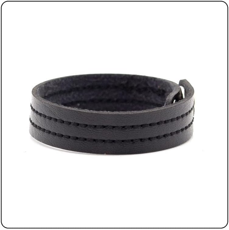 Fusamk Fashion Simple Sewing Thread Pattern Leather Cuff Bracelet - Image 5